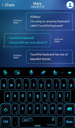 Blue Light Keyboard Theme截图2