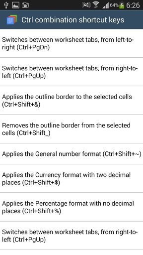 Excel Word 2013 shortcuts截图3