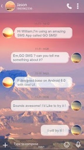 GO SMS PRO SUNRISE THEME截图3