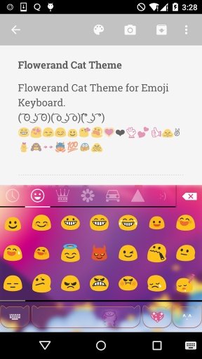 Flower and Cat Skin Keyboard截图1