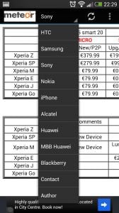 Meteor Handset Price List截图3