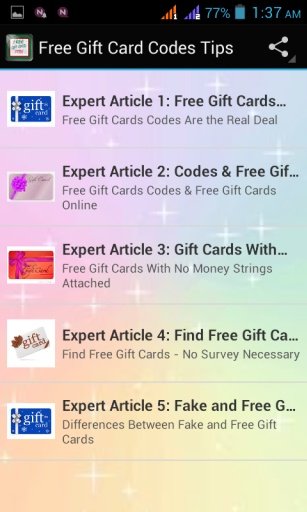 Free Gift Card Codes Tips截图5