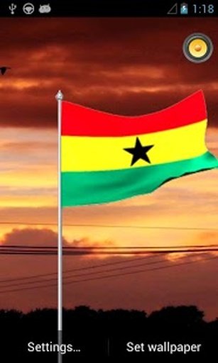 Ghana Flag Live Wallpaper 3D.截图1