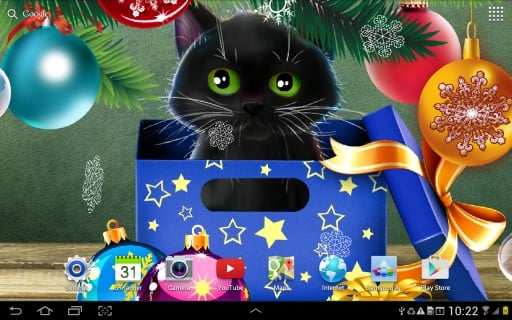 Kitten on Christmas Wallpaper截图4