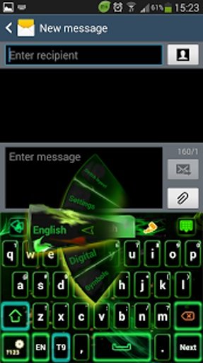 Green Flame GO Keyboard Theme截图4