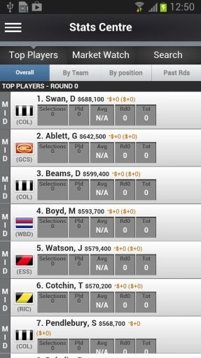 NAB AFL Fantasy Dream Team截图2