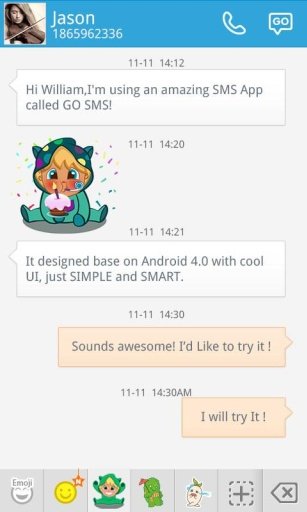 GO SMS PRO LITTLE MOKY STICKER截图3