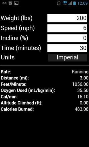 Treadmill Calorie Calculator截图1