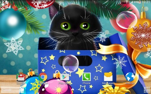 Kitten on Christmas Wallpaper截图5