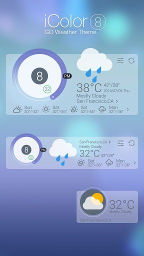 ICOLOR8 THEME GO WEATHER EX截图2