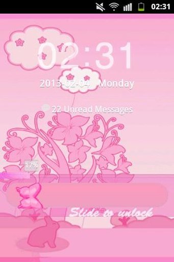 GO Locker Theme Pink Rabbit截图3