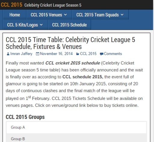 CCL2015 Schedule &amp; Live Scores截图1