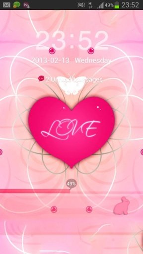 GO Locker Theme Pink Heart截图3