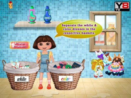 Dora Washing Clothes Kid Game截图4