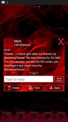 GO SMS Pro Theme Fire Flame截图1