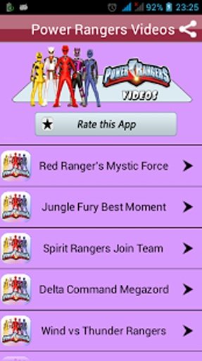 Power Rangers Videos截图4