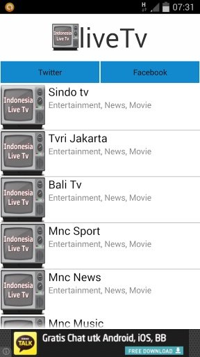 Indonesian Live Tv截图1