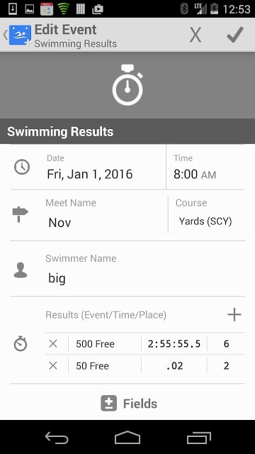 SwimWiz Fitness Log Demo截图1