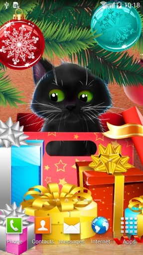 Kitten on Christmas Wallpaper截图1