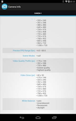 Camera Info截图5