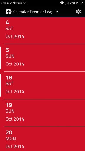 Calendar Premier League截图4