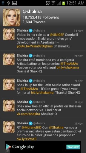 Shakira Tweets截图2