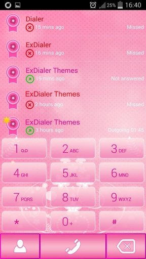 exDialer Pink Dot Theme截图1