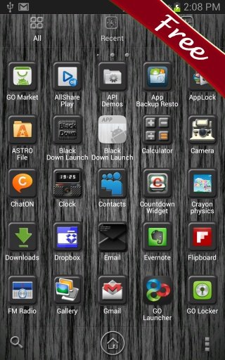 Black Down Go Launcher Theme截图2