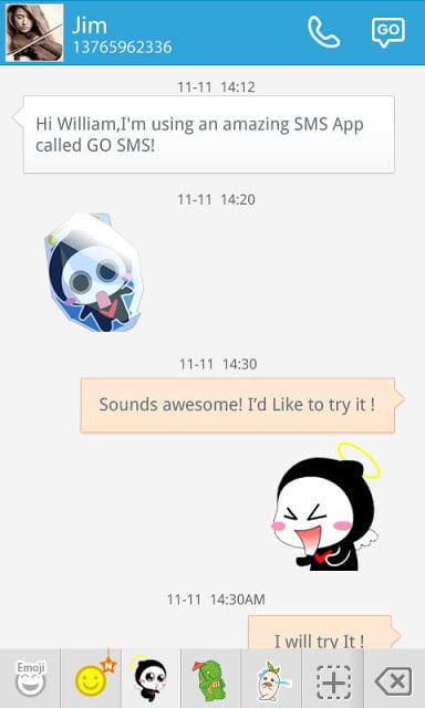 GO SMS HULA ANIMATED STICKER截图6