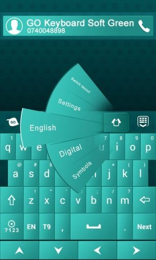 GO Keyboard Soft Green Theme截图2