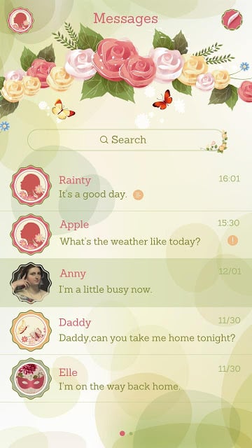 GO SMS PRO ROSE STYLE THEME截图10