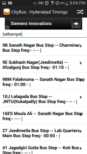 Hyderabad City Bus timings截图4