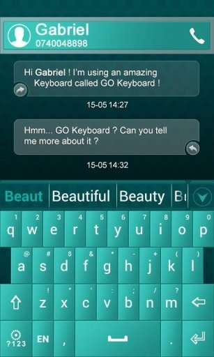 GO Keyboard Soft Green Theme截图1