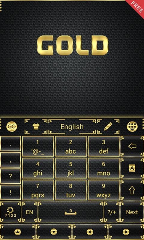 Gold Emoji GO Keyboard Theme截图5