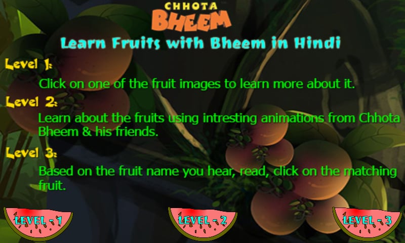 LearnFruitsWith Bheem In Hindi截图5