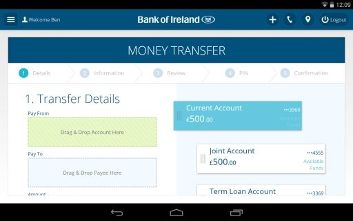 Bank of Ireland Tablet Banking截图3