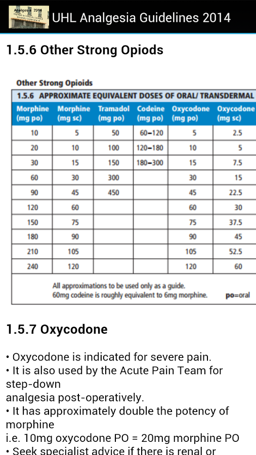 UHL Analgesia Guidelines 2014截图4