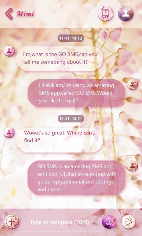 GO SMS FLOWER DANCE THEME截图9