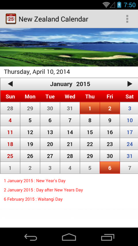 New Zealand Calendar截图3
