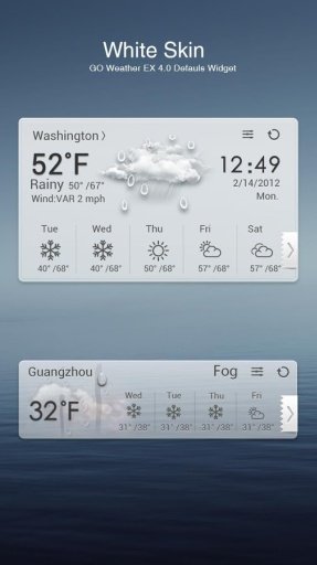 GO Weather EX Theme White截图1