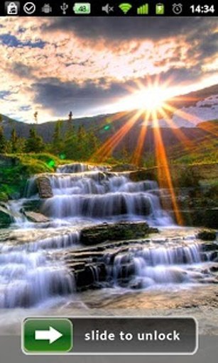 Beautiful Waterfall LockScreen截图4