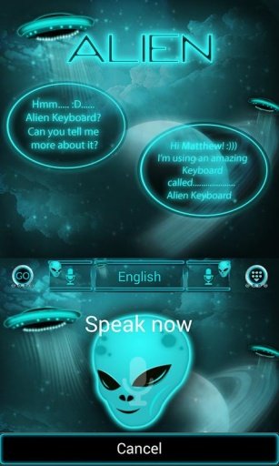 Alien Space GO Keyboard Theme截图2