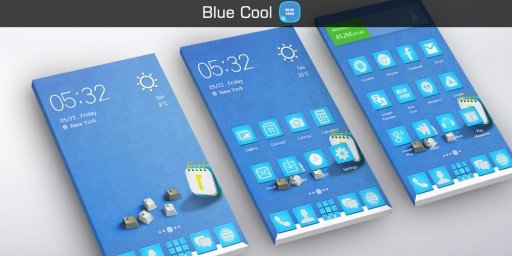 Blue Cool Icons &amp; Theme截图2