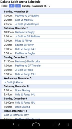 Dakota Spirit Arena Calendar截图1