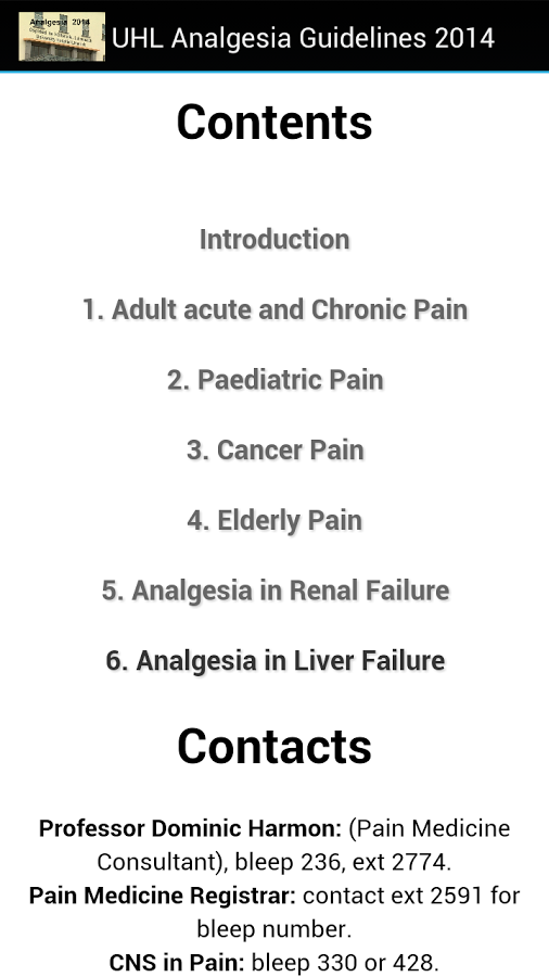 UHL Analgesia Guidelines 2014截图2