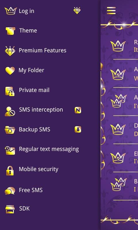 GO SMS PRO ROYAL THEME EX截图5