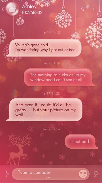 GO SMS PINK CHRISTMAS THEME截图7