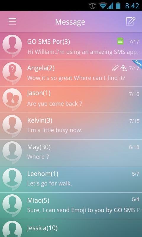 GO SMS Pro Light Theme EX截图8