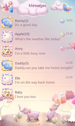 GO SMS Pro Elephant Theme EX截图2