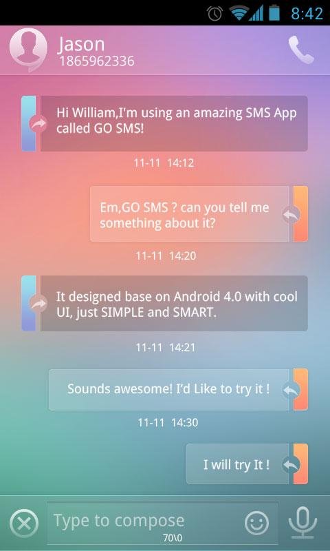 GO SMS Pro Light Theme EX截图6